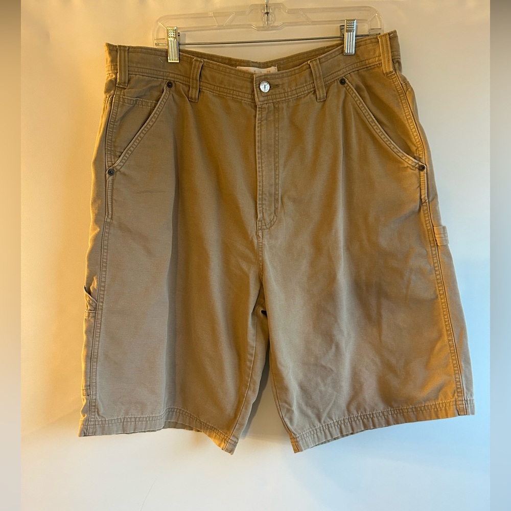 TIMBERLAND 100% TAN COTTON MENS CARGO SHORTS SIZE 38